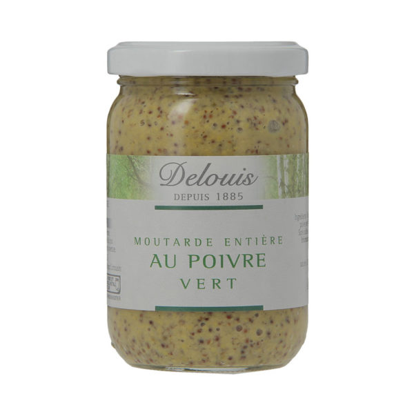 Delouis Organic Wholegrain Mustard with Green Peppercorns 180g