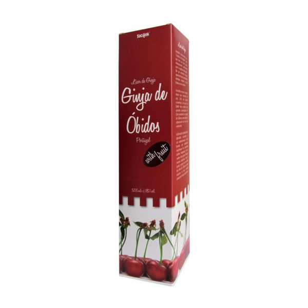 bySocilink Sour Cherry Liqueur from Óbidos with Fruit in Case 500ml
