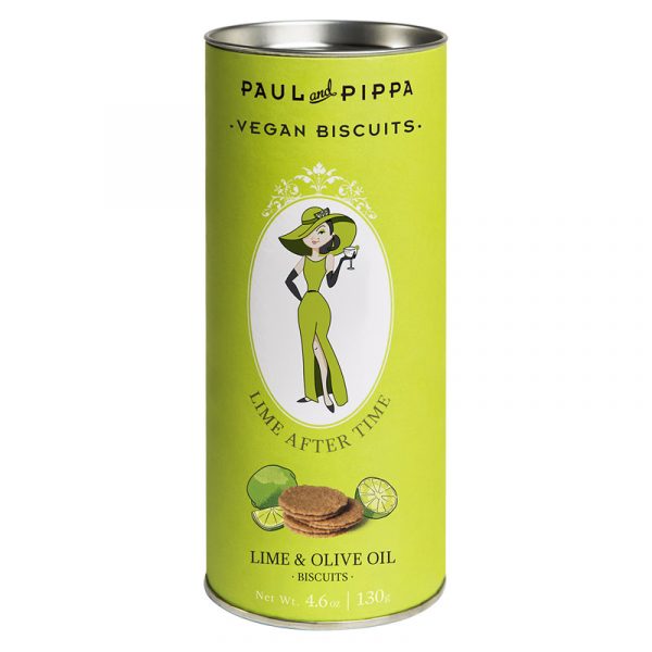 Paul & Pippa Lime After Time Biscuits in Canister 130g