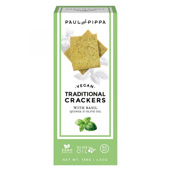 Paul & Pippa Traditional Basil Crackers 130g