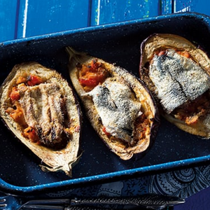 Aubergines stuffed with Sardines