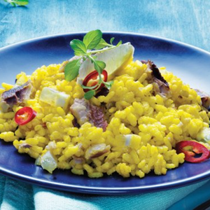 Rice with Turmeric and Sardines