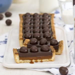 Chocolate, Caramel, and Almond Tart