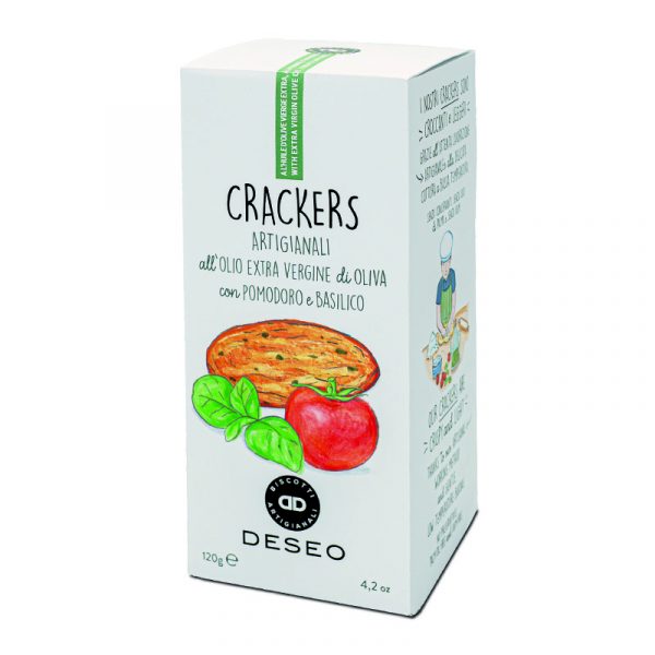 Deseo Extra Virgin Olive Oil Crackers with Tomato and Basil 120g
