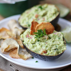 Sweet Potatoes Served with Guacamole