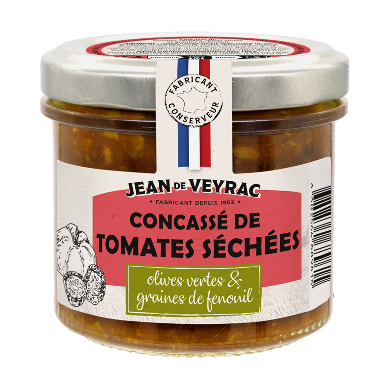 Jean de Veyrac Sundried Tomato Concasse, Green Olives and Fennel Seeds 90g