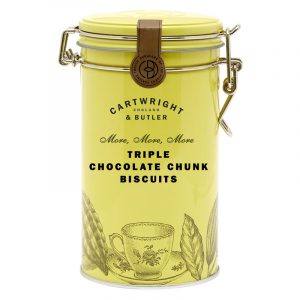 Cartwright & Butler Triple Chocolate Chunk Biscuits in Tin 200g