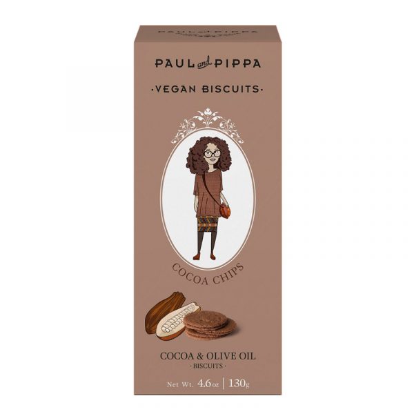 Paul & Pippa Cocoa & Olive Oil Biscuits "Cocoa chips" 130g