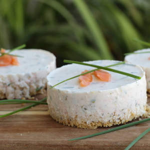 Salted Cheesecake with Smoked Salmon