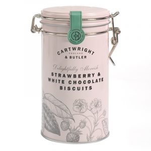 Cartwright & Butler Strawberry & White Chocolate Biscuits in Tin 200g