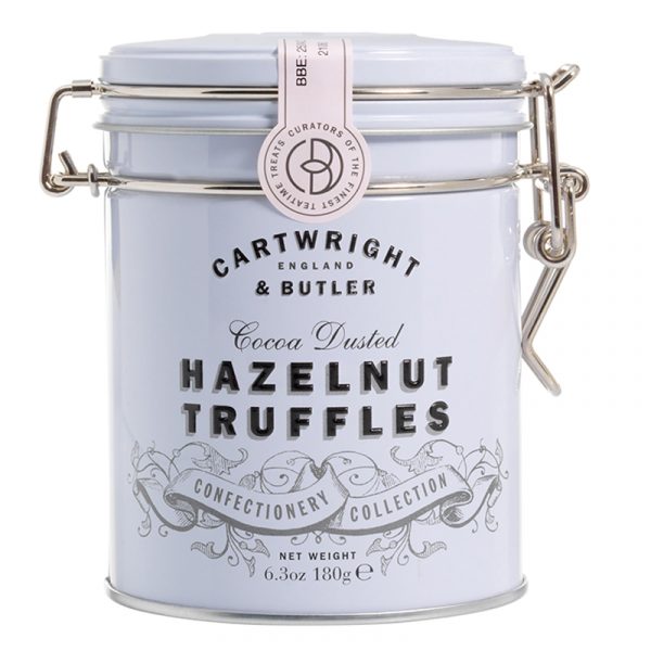 Cartwright & Butler Cocoa Dusted Hazelnut Chocolate Truffles in tin 180g