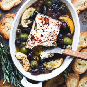 Feta Cheese and Olives Board