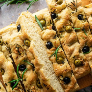 Rosemary and olive focaccia
