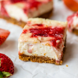 Strawberry and White Chocolate Cheesecake Squares
