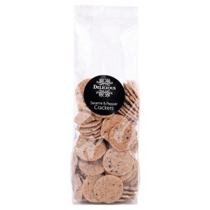 Delicious Sesame & Pepper Crackers 125g