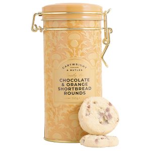 Cartwright & Butler Chocolate & Orange Shortbread Rounds Tin 150g