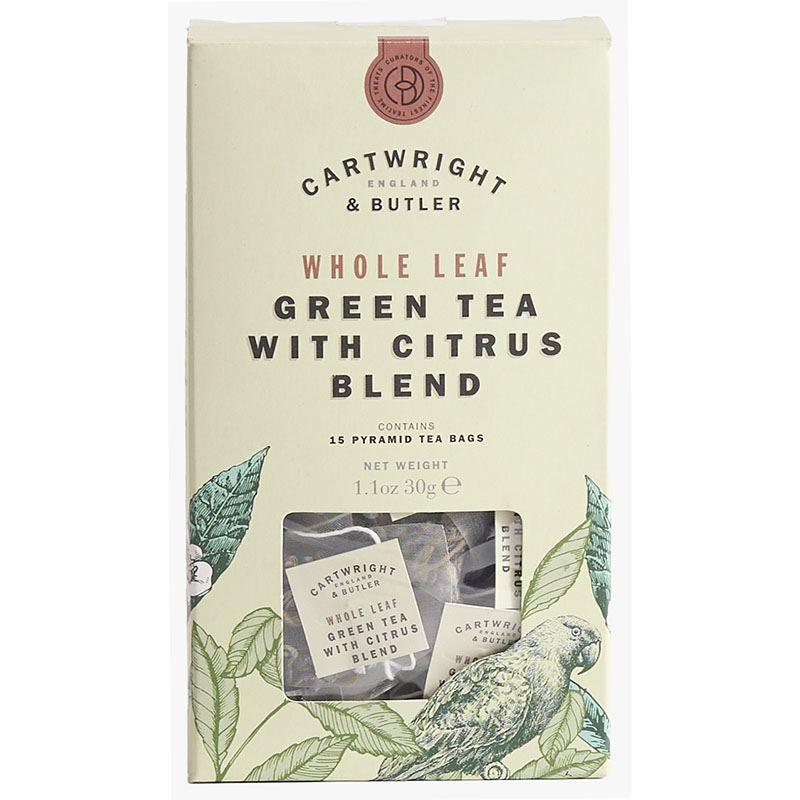 Cartwright & Butler Citrus Green Tea Carton Whole Leaf Tea Bags 30g