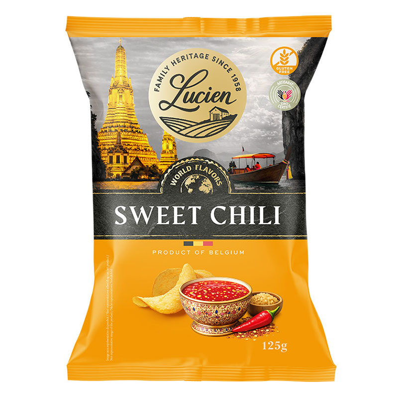Lucien Batatas Fritas Lisas Chilli Doce 125g