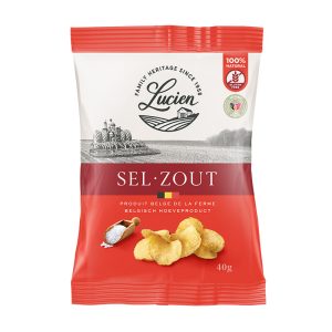 Batatas Fritas Lisas em Pacote Pequeno com Sal Marinho Lucien 40g