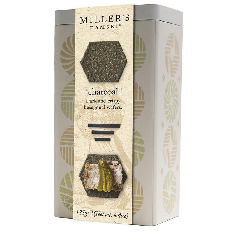Artisan Biscuits Millers Damsel Charcoal Crackers Selection Tin 125g